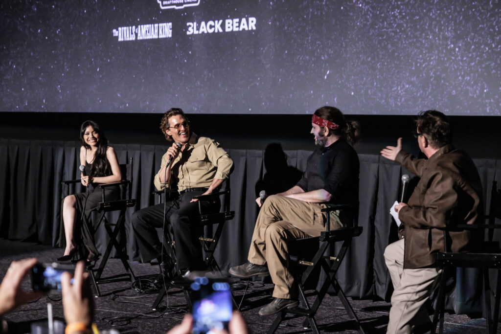 Following an early screening of “The Rivals of Amziah King,” Matthew McConaughey joined director Andrew Patterson and actress Angelina LookingGlass for a post-film Q&A at Alamo Drafthouse Mueller.