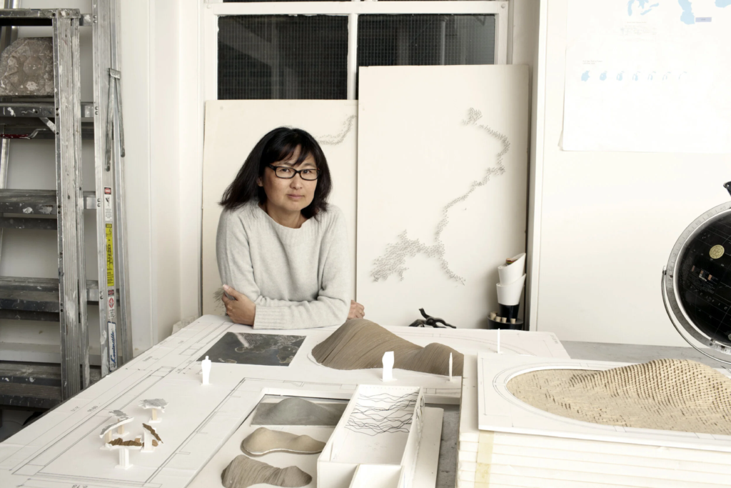 photo of artist Maya Lin in her studio