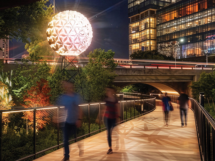 art installation entitled "Moon Tower 15.1" by HKS Architects | DPR Construction for for Creek Show 2026