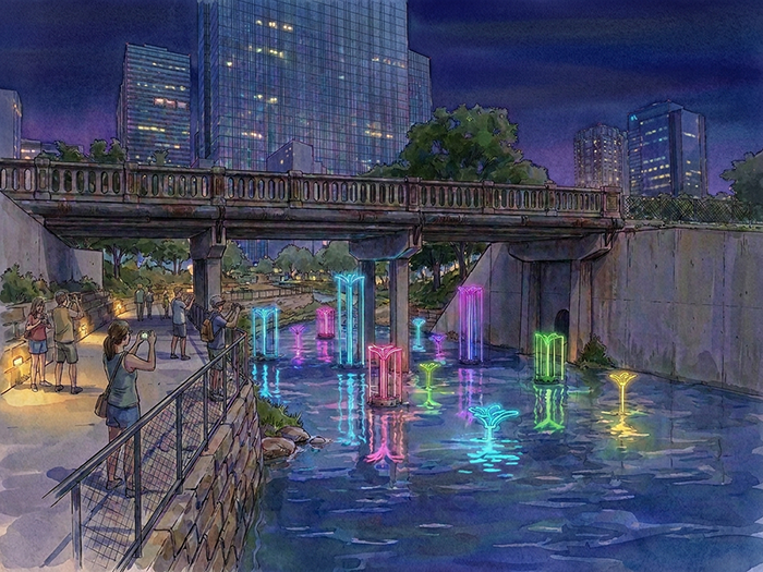 art installation entitled "Petri-chord" by Creek Freaks for Creek Show 2026