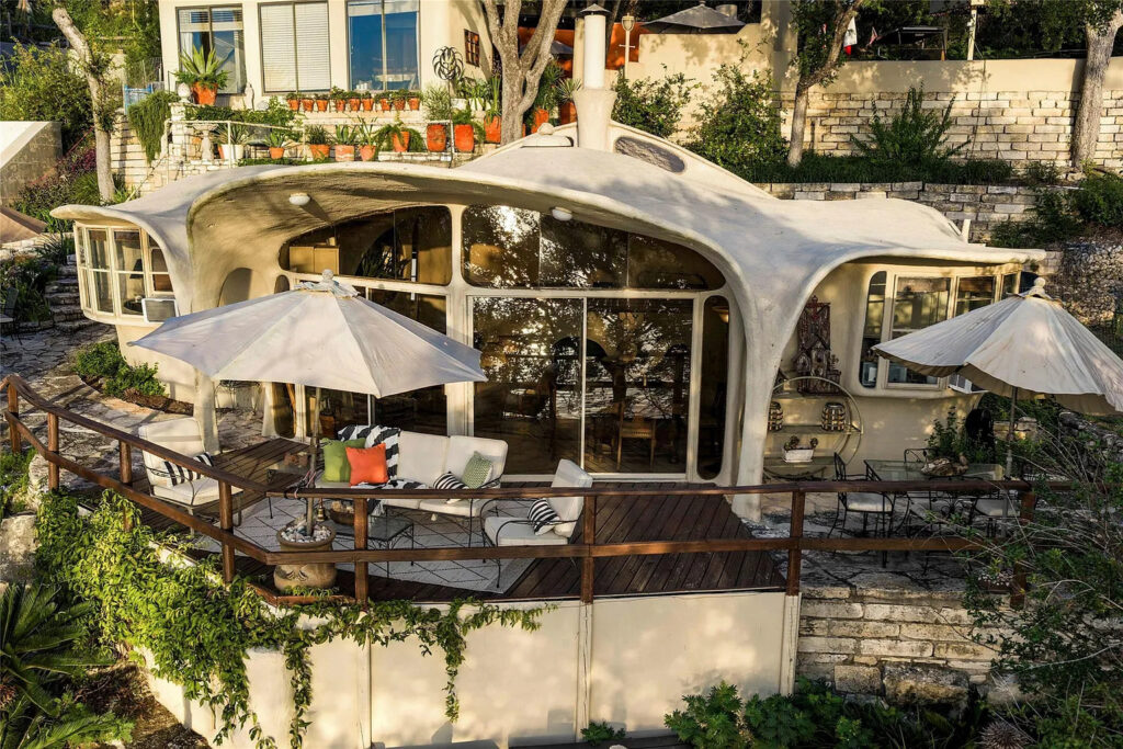 The “Mushroom Home,” on Lake Travis