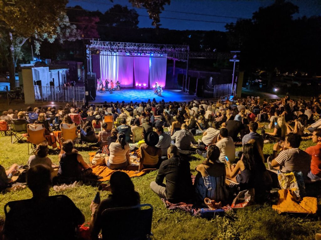 Dancers perform during “Flamenco Under the Stars” at Zilker Hillside Theater in Austin.