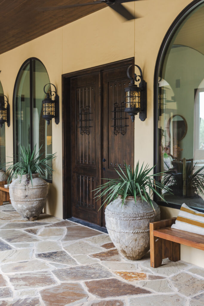 Reclaimed doors from New Mexico set the tone for Casa Zia’s front entrance. (Photo by Brittany Dawn Photography)
