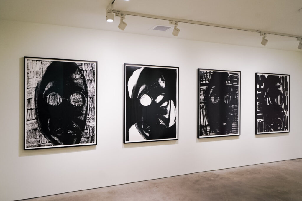 Adam Pendleton’s black-and-white silkscreen prints from his “Untitled (Mask)” series