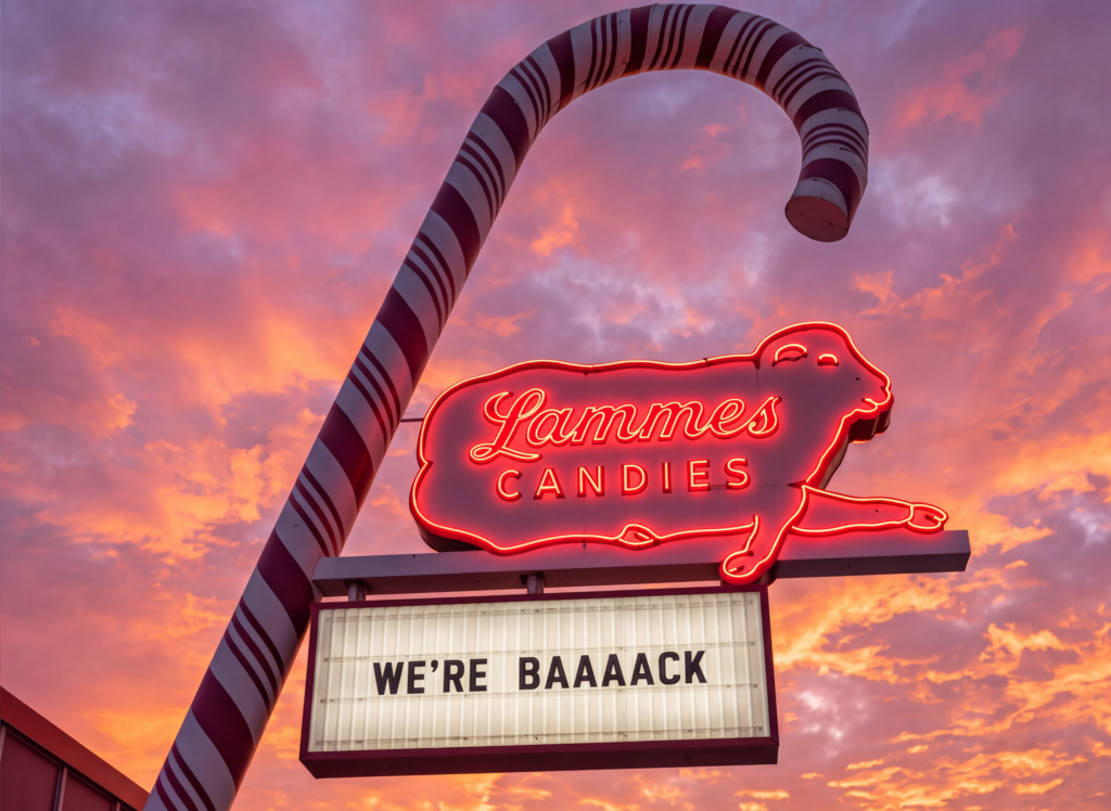 Lammes Candies’ longtime flagship store on Airport Boulevard opened in 1956.