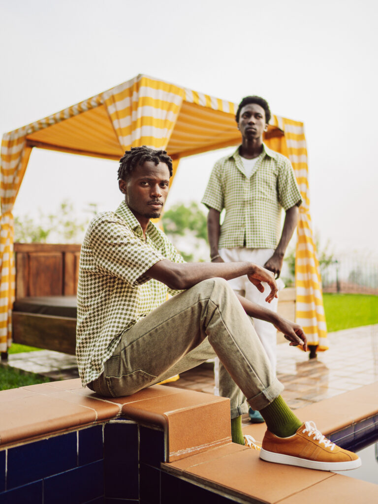 Every piece starts as discarded fabric before being reshaped into cropped jackets and old-school silhouettes.