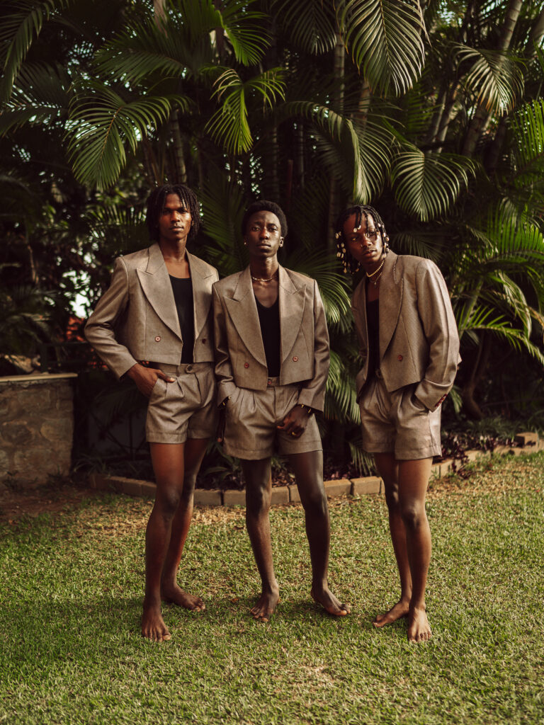 Sewist Sylivia Nabaggala leads the team that transforms thrifted fabric into Muyinza's finished pieces.