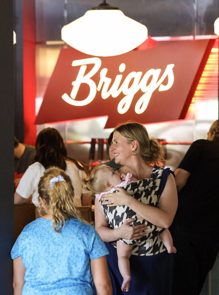 Mother and baby at Briggs Distilling Co.