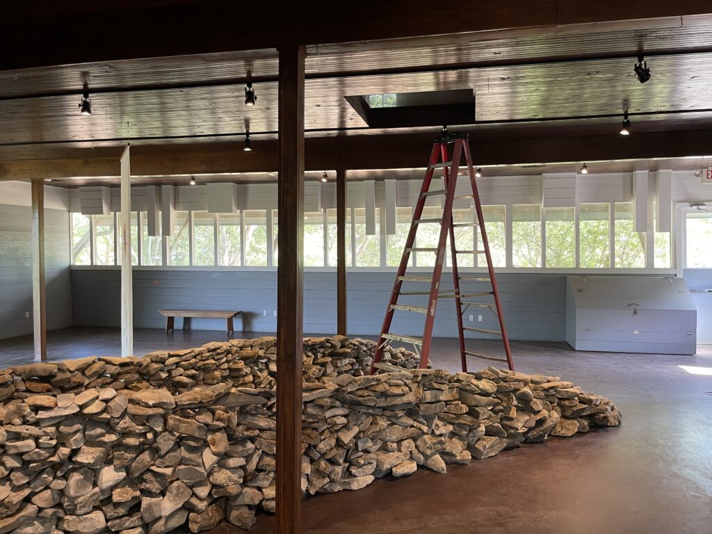 Removing the attic floor exposed the carriage house’s roofline, creating an interior two stories high.