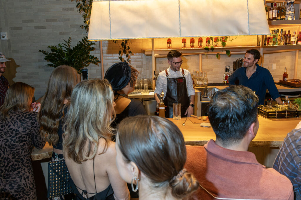 Harrison Deakin and Paul Wesley lead cocktail-making class at 1 Hotel Austin.