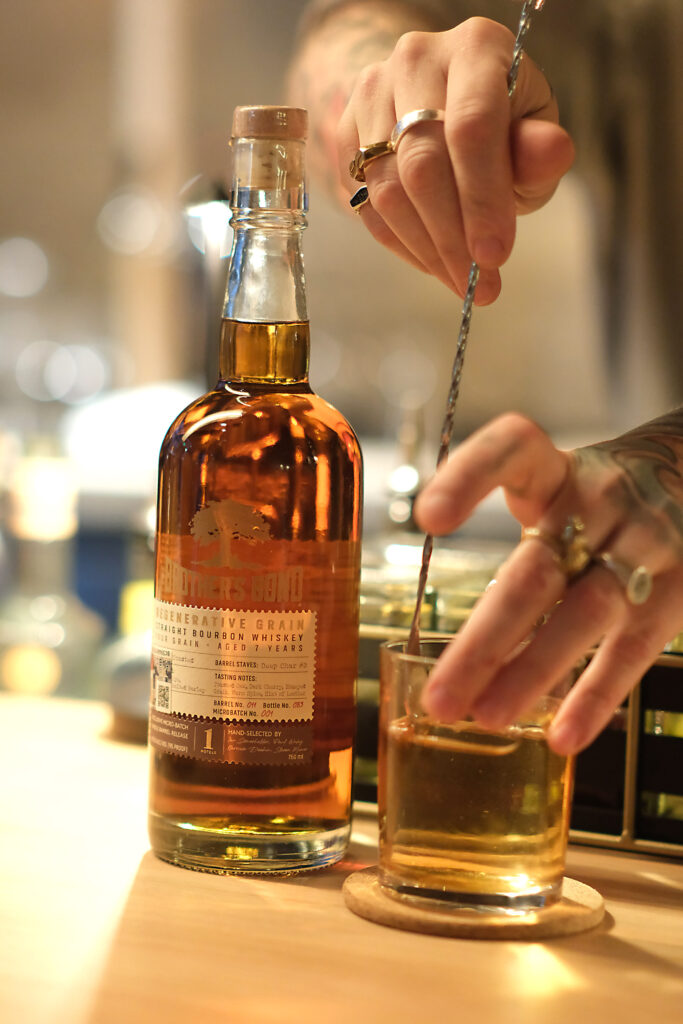 Brothers Bond Bourbon pictured at Neighbors Cafe and Wine Bar at 1 Hotel Austin.
