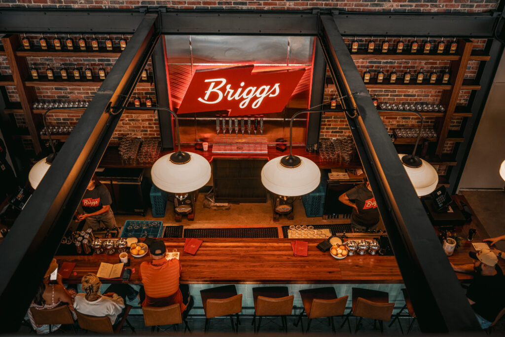 A view of the bar inside the new Briggs Distilling Co. in Driftwood, Texas.