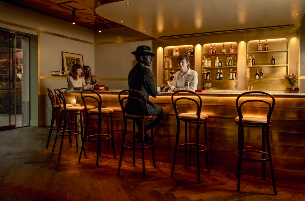 Inside the Blanton Museum of Art's Café Fleurs de Nuit. (Photo by Barbara FG)