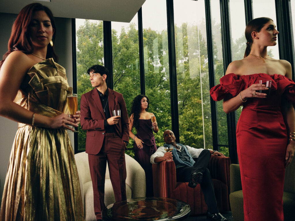 The cast of Zach Theater’s “A Christmas Carol” dazzles in TRIBEZA’s winter fashion shoot, featuring Zadok Jewelers and styled by Estilo. (Photo by Rick A. Cortez)