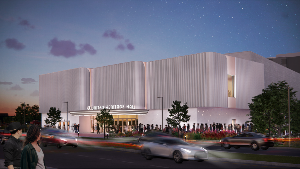 United Heritage Hall’s planned amenities include VIP seating, luxury suites and dedicated artist spaces.