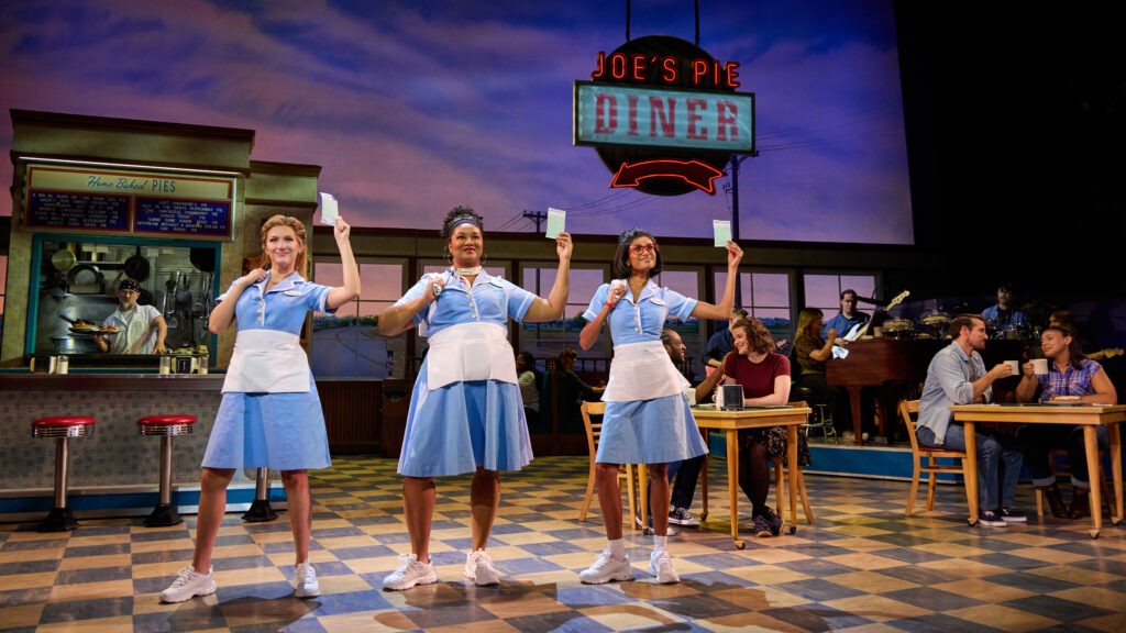 Samantha Lane Scruggs (Jenna), Hannah-Kathryn Wall (Becky), Becky Alex (Dawn) and the WAITRESS 10th Anniversary Tour Company
